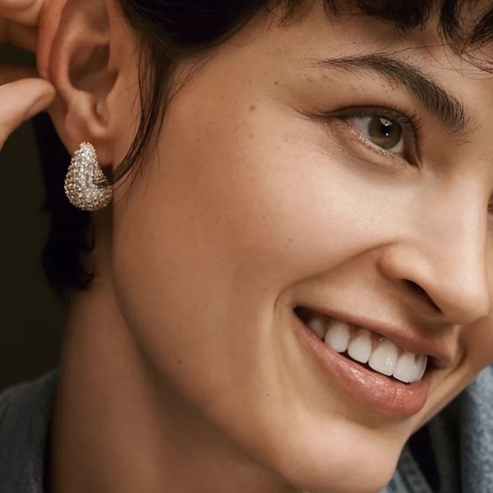 Anthropologie | Petra Drop Earrings: Pavé Edition in Silver